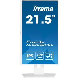 Iiyama ProLite XUB2292HSU-W6 Monitor 21.5" Full HD IPS 100Hz FreeSync con Altavoces, HDMI, DisplayPort y Soporte Ajustable - Blanco