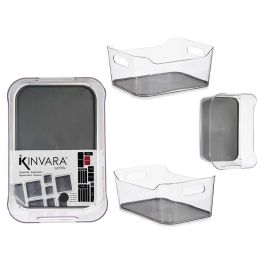 Kinvara Organizador con Antideslizante 24 cm Alto Plástico PET Reciclado y TPR Gris Transparente (Set de 12) Precio: 45.50000026. SKU: S3609351
