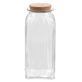 La Mediterranea Tarro de Vidrio con Líneas y Tapón de Corcho 1950 ml (12 Unidades) La Mediterranea Tarro de Vidrio con Líneas y Tapón de Corcho 1950 ml (12 Unidades)