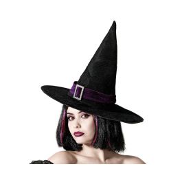 Sombrero De Bruja Negro Con Cinta Morada De Terciopelo Y Hebilla Precio: 2.7951. SKU: B1E8SDSWZB