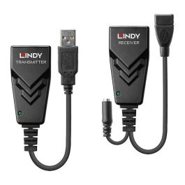 Lindy USB 2.0 Extensor 100m sobre Cable Cat.5e/6, Kit Transmisor y Receptor con Adaptador de Corriente para PC y Dispositivos USB