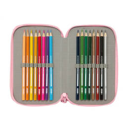 Safta Plumier escolar Blackfit8 Mariposas triple cremallera 37 piezas 195x125x55 mm