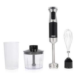 Princess 01.221222.01.650 Set Batidora de Mano 1000W, 2 Velocidades, Vaso Medidor 0.7L, Picadora 0.5L, Batidor de Varillas, Acero Inoxidable