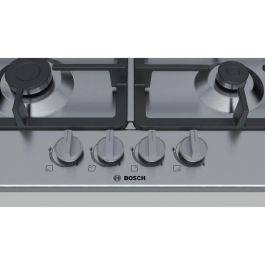 BOSCH - PGP6B5B90 - Mesa de gas - 4 quemadores - 7500W - L58,2cm x P52cm - Acero inoxidable BOSCH - PGP6B5B90 - Mesa de gas - 4 quemadores - 7500W - L58,2cm x P52cm - Acero inoxidable