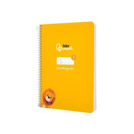 Liderpapel Cuaderno Espiral A5 Pautaguía Tapa Dura 80 Hojas 90gr Cuadro Pautado 5mm Color Amarillo