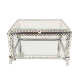 DKD Home Decor Joyero Tradicional Cristal Plateado Transparente Metal 16 x 10 x 16 cm Brillante Precio: 18.02658. SKU: S3030762