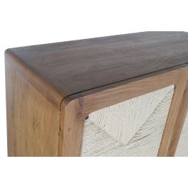 DKD Home Decor Armario Basant Ratan Acacia y Ratan Marron Oscuro Natural 102 x 46 x 175 cm