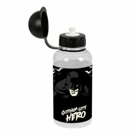 Batman Botella de agua 500 ml "Hero" Negra de Poliéster. Para niños de 3 años y más. Dimensiones 6,9x18xcm.