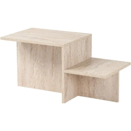 Mesa de centro Rectangular Efecto travertino HARMONY 80 x 40 x 40 cm CAL1730423364198