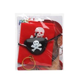 Set Pirata Rojo 3 Piezas - Pañuelo, Parche y Pendiente para Disfraces de Adulto