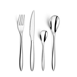 Amefa Set 24 Cubiertos de Acero Inoxidable Modelo Actual Brillo 27 cm-1,5-1,2 mm Apto Lavavajillas