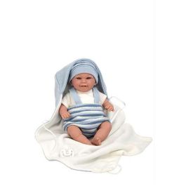 Muñecas Arias Muñeca Elegance Babyto Azul con Manta, Incluye Chupete (Muñeco de Peso), 35 cm