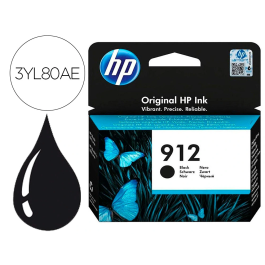 HP Tinta 3YL80AE Nº 912 Negro para HP OfficeJet 8012/8013/8014/8015/8017/8022/HP OfficeJet Pro 8020/8022/8023/8024/8025/8028/8035 Precio: 18.79000046. SKU: S5603537