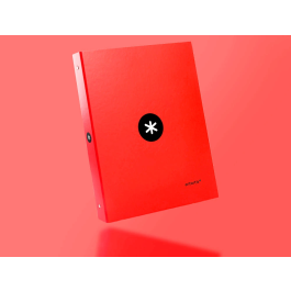 Antartik Carpeta de anillas A4 4/25 mm Roja