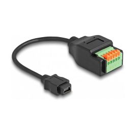 Delock Cable Adaptador USB 2.0 Tipo Mini-B Hembra a Bloque de Terminales Hembra 15 cm, Negro/Verde