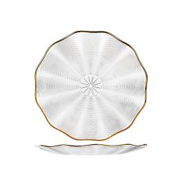 DKD Home Decor Plato Glam de Cristal Transparente y Dorado 28.4 cm (6 Unidades) Compatible Microondas y Lavavajillas Precio: 54.49999962. SKU: B12XF6TTZ7