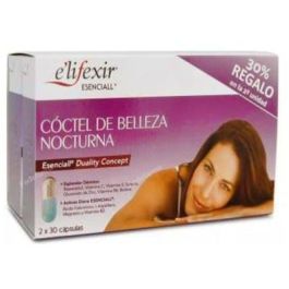 Elifexir Esenciall Coctel Belleza Nocturna 60 Cápsulas con Ácido Hialurónico, L-Triptófano, Magnesio y Vitamina B2 para Piel y Reducir Cansancio Precio: 48.7899995. SKU: B19TFEAYXS