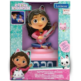 Lexibook AAABS07529 Reloj Despertador Digital con Luz Nocturna y Efectos de Sonido de Gabby y la Casa Mágica