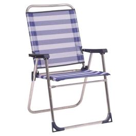 Silla playa aluminio fija con respaldo alto color a rayas 57x89x60 cm Precio: 26.49999946. SKU: S2415385