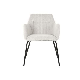 DKD Home Decor Silla Scandi Beige Poliéster Metal 78x59.5x60.5cm Altura asiento 47cm Peso máx. 100kg