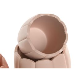 DKD Home Decor Macetero Shabby Rosa Palo Terracota Cemento Set de 3 (2 Unidades) 15 x 13 x 15 cm