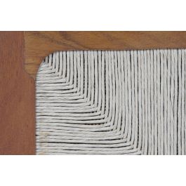 DKD Home Decor Mesita de Noche Item Home Acacia Ratan Marron Oscuro Natural 40 x 50 x 50 cm