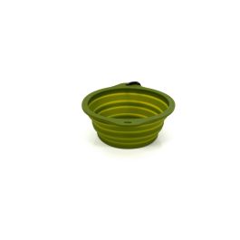 Gloria Comedero Plegable de Silicona de 550 mL Verde con Mosquetón. Perfecto para Mascotas en Viajes y Excursiones.
