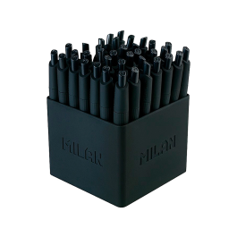 Milan Boligrafo P1 Retractil 1mm Touch Mini Negro Expositor 40 Unidades