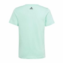 Camiseta de Manga Corta Infantil Adidas Linear Logo Verde Aguamarina