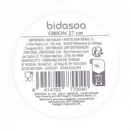 Bidasoa Orion Hydrozero Plato Llano de Porcelana Blanco 27 cm (6 Unidades) Apilable, Apto Lavavajillas y Microondas