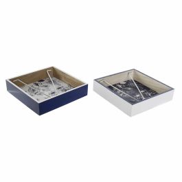 Servilletero DKD Home Decor Metal Blanco Azul marino Madera MDF (2 pcs) Precio: 11.68999997. SKU: B1K479BJLV