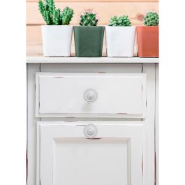 Rei Pomos Redondos para Mueble Mod.3110, Zamak Acabado Blanco Poro, Ø35mm, 4 Unidades
