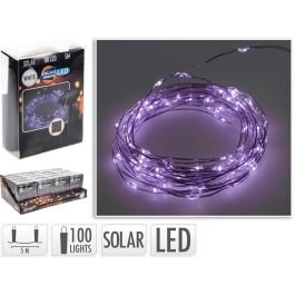 Guirnalda micro led, violeta, 100 leds, solar, 7 m