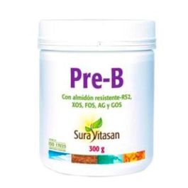 SuraVitasan Pre-B Fibra 300g: 5 Prebióticos para Microbioma Intestinal, Sin Gluten, Ovolactovegetariano Precio: 38.5. SKU: B13ZDGJE3D