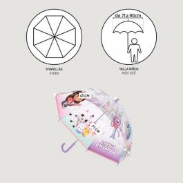 Cerdá Paraguas Manual Burbuja Casa de Muñecas de Gabby 45 cm LILA para Niños de 2 a 8 Años Cerdá Paraguas Manual Burbuja Casa de Muñecas de Gabby 45 cm LILA para Niños de 2 a 8 Años