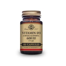 SOLGAR Vitamina D3 600 UI (15 mcg) 60 Cápsulas Vegetales Precio: 14.4999998. SKU: B12LEM7LAR