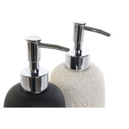 DKD Home Decor Dosificador Scandi Gres y Pvc 8 x 18 x 8 cm (2 Unidades)