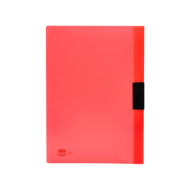 Liderpapel Carpeta Dossier con Pinza Lateral Polipropileno DIN A4 Rojo Translucido 30 Hojas