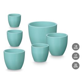 Set 3 Macetas Abombada 14 17 22Cm Turquesa Mate Ibergarden Precio: 15.49999957. SKU: B1JFSP2BDF