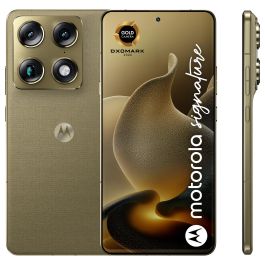 Motorola Signature 5G Smartphone 6.78" Extreme AMOLED 165Hz, Snapdragon 8 Gen 5, 16GB RAM 512GB, Triple Cámara 50MP, Android 16.0, 5200mAh, Color Oro Martini Olive