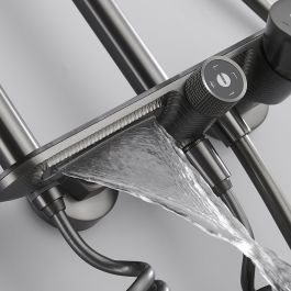 Columna de Ducha Fontastock Gris Acero Inoxidable ABS H 1/2" Grifo Monomando