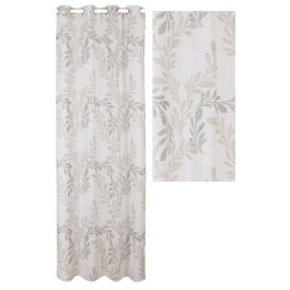 DKD Home Decor Cortina Alpino Visillo de Poliéster con Diseño de Hojas Marrón Claro y Blanco 270x140 cm (2 Unidades) 110 gsm Precio: 17.7507. SKU: B17A3TKQHX
