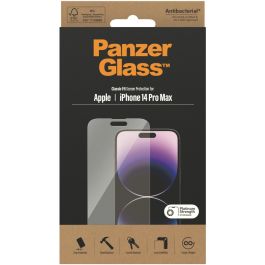 PanzerGlass Protector de Pantalla para iPhone 14 Pro Max | Vidrio Templado Anti-rayones, Golpes y Antibacteriano | Transparente