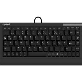 KeySonic ACK-595C+ Mini teclado alámbrico USB/PS2 SoftSkin negro QWERTY (US) con interruptor de membrana