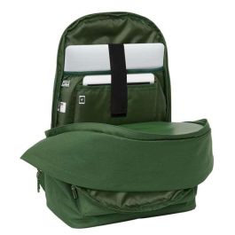 Safta Mochila Doble Portátil 15,6" con USB, Real Madrid Chica Caqui, 31x44x18 cm