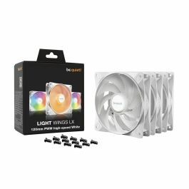 be quiet! LIGHT WINGS LX PWM High Speed 120mm Pack Triple Ventilador para PC, Iluminación LED Multi, Blanco