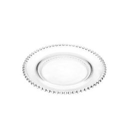DKD Home Decor Plato Básico de Cristal Transparente 27x27x2.6 cm Apto para Microondas y Lavavajillas