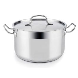 Quid Olla Acero Inoxidable Azzero 18x16 cm, 2 piezas, Asas Acero, Apto Inducción, Gas, Vitrocerámica y Lavavajillas, Higiénica