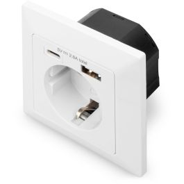 Digitus Enchufe de Seguridad Montaje Empotrado con 1 USB Tipo-C y 1 USB-A, 250V, Blanco Precio: 37.50000056. SKU: B1B82PJFHK