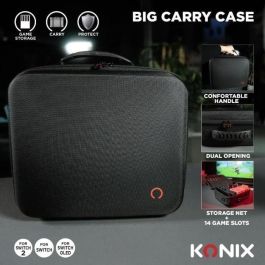 Konix Bolsa de Transporte y Protección para Nintendo Switch 2 - Almacena Accesorios y 14 Juegos - Negro